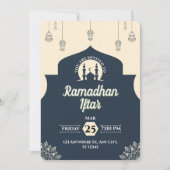 Einladung von Simple Blue Ramadan Iftar (Portrait) (Vorderseite)
