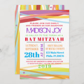 Einladung von Simple Lines Bat Bar Mitzvah (Vorne/Hinten)