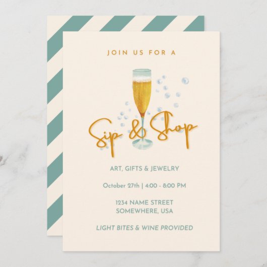 Einladung von Sip & Shop (Vorne/Hinten)