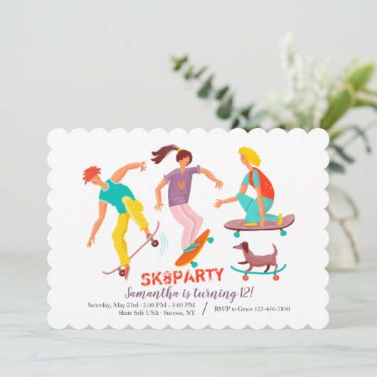 Einladung von Skateboardern (Stehend Vorderseite)