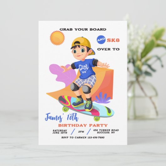 Einladung von Skatepark Boy (Stehend Vorderseite)