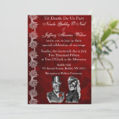 Einladung von Skeleton Skulls Hochzeit (Stehend Vorderseite)