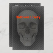 Einladung von Skull Face Halloween (Vorne/Hinten)