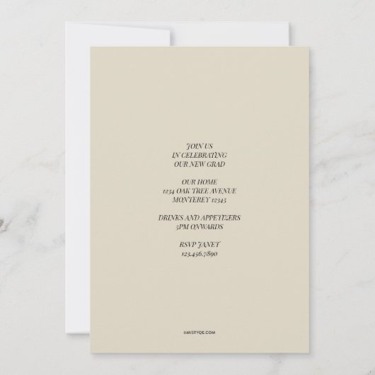 Einladung von Sleek Grad Abschluss (Rückseite)