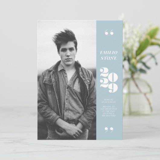 Einladung von Sleek Grad Abschluss (Stehend Vorderseite)