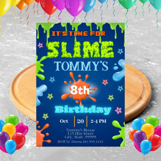 Einladung von Slime Birthday
