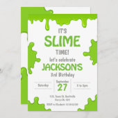 Einladung von Slime Birthday (Vorne/Hinten)