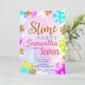 Einladung von Slime Birthday (Stehend Vorderseite)