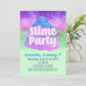 Einladung von Slime Party zum Geburtstag (Stehend Vorderseite)