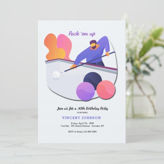 Einladung von Snooker (Stehend Vorderseite)