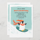 Einladung von Snowboard Pinguin (Vorne/Hinten)