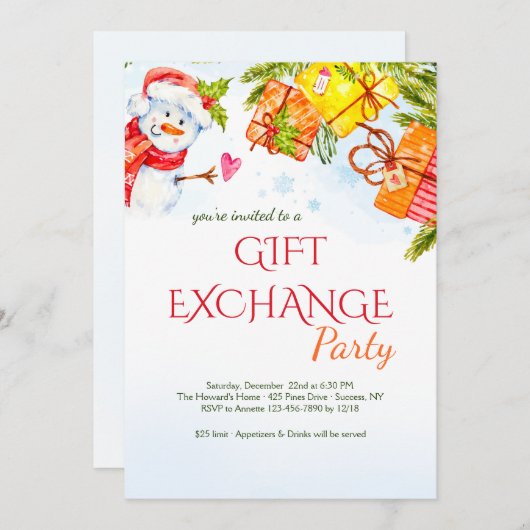 Einladung von Snowman (Vorne/Hinten)