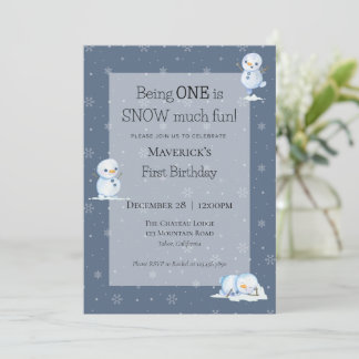 Einladung von Snowman zum ersten Geburtstag