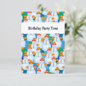 Einladung von Snowmen zum Geburtstag (Stehend Vorderseite)