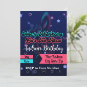 Einladung von Social Media zum Geburtstag, App für (Stehend Vorderseite)