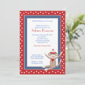 Einladung von Sock Monkey 12x18 Baby Shower (rot/D (Stehend Vorderseite)