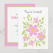 Einladung von Soft Plum Pink Floral Bouquet (Vorne/Hinten)