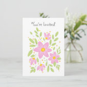 Einladung von Soft Plum Pink Floral Bouquet (Stehend Vorderseite)