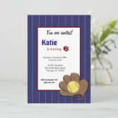 Einladung von Softball Birthday (Stehend Vorderseite)