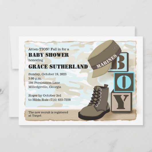 Einladung von Soltary Boy Baby Shower (Vorderseite)