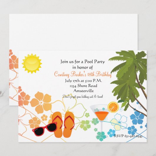 Einladung von Sommerkindern (Vorne/Hinten)