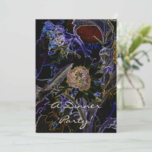 EINLADUNG VON SONNENBLUMEN (Stehend Vorderseite)