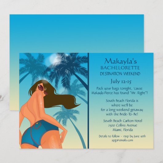 Einladung von South Beach (Vorne/Hinten)