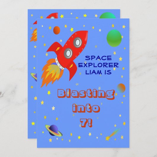Einladung von Space Explorer-12x18 (Vorne/Hinten)