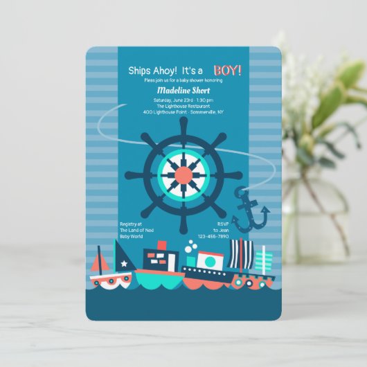 Einladung von Spielzeugbooten (Stehend Vorderseite)