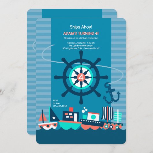 Einladung von Spielzeugbooten (Vorne/Hinten)