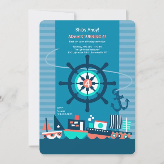 Einladung von Spielzeugbooten (Vorderseite)