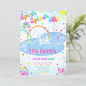 Einladung von Splash Pad zum Geburtstag (Stehend Vorderseite)