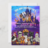 Einladung von Spooky Animals Halloween-Party (Vorderseite)