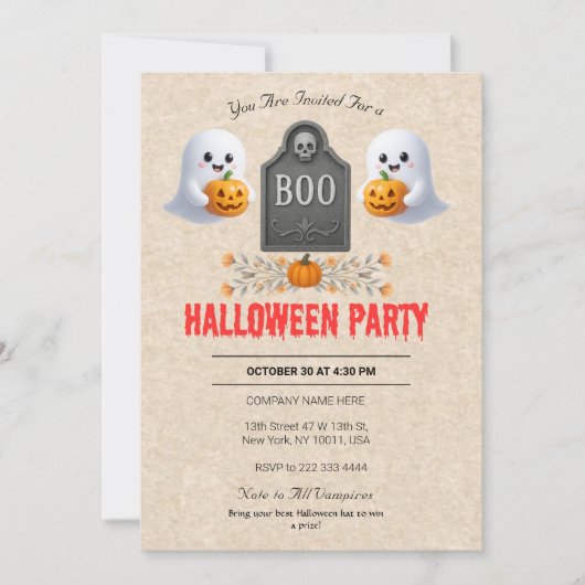 Einladung von Spooky Office-Halloween-Party (Vorderseite)