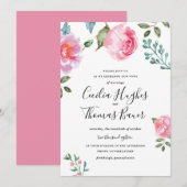Einladung von Spring Peony Floral Wedding (Vorne/Hinten)