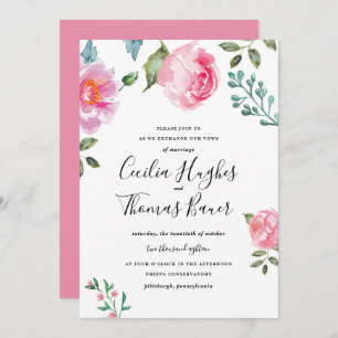 Einladung von Spring Peony Floral Wedding