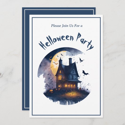 Einladung von Spuk Häusern (Vorne/Hinten)