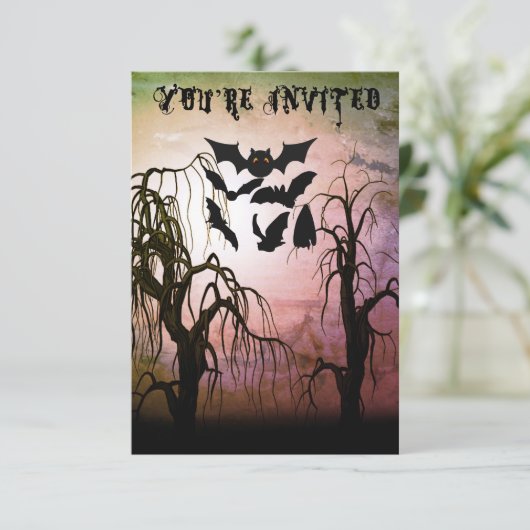 Einladung von Spuk Waldjungen Halloween-Party (Stehend Vorderseite)