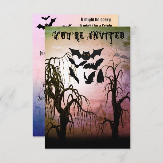 Einladung von Spuk Waldjungen Halloween-Party (Vorne/Hinten)