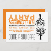 Einladung von Spuk Waldspiegeln Halloween-Party (Vorne/Hinten)