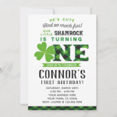 Einladung von St Patrick zum ersten Geburtstag (Vorderseite)