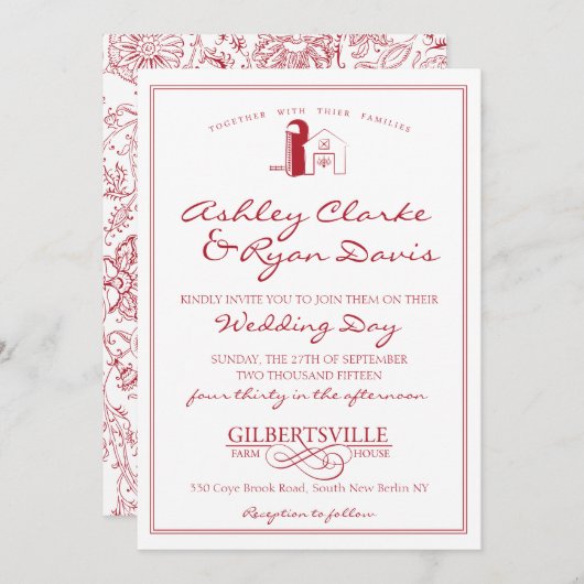 Einladung von Stall Wedding (Vorne/Hinten)