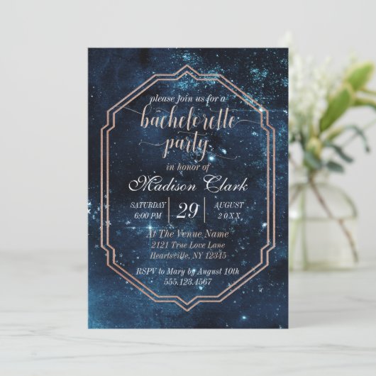 Einladung von Star Sky Celestial Junggeselinnen-Ab (Stehend Vorderseite)