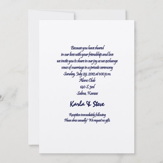 Einladung von Star Wedding (Rückseite)