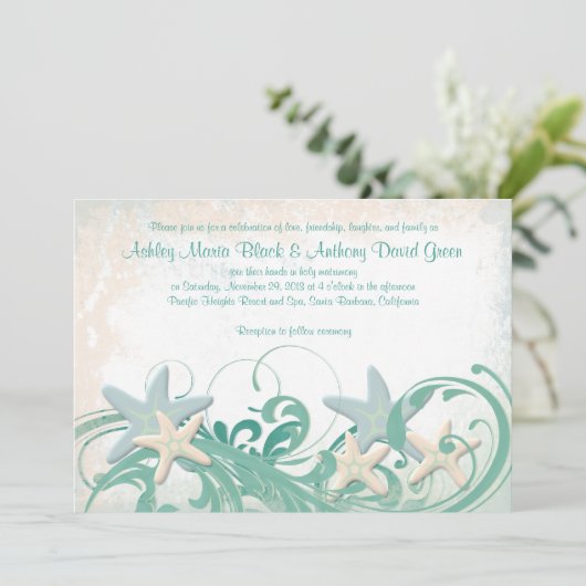 Einladung von Starfish Beach oder Hochzeit in Urla (Stehend Vorderseite)