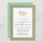 Einladung von Starfish Burlap Beach Tropical Weddi (Vorne/Hinten)
