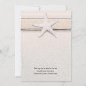 Einladung von Starfish Creamy White Beach Hochzeit (Rückseite)