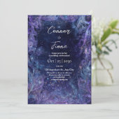 Einladung von Starlit Galaxy Hochzeit (Stehend Vorderseite)