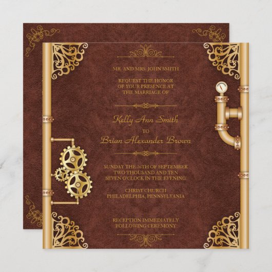 Einladung von Steampunk Square (Vorne/Hinten)