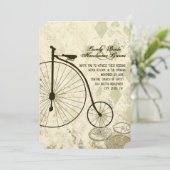Einladung von Steampunk Viktorianisch Bicycle Wedd (Stehend Vorderseite)